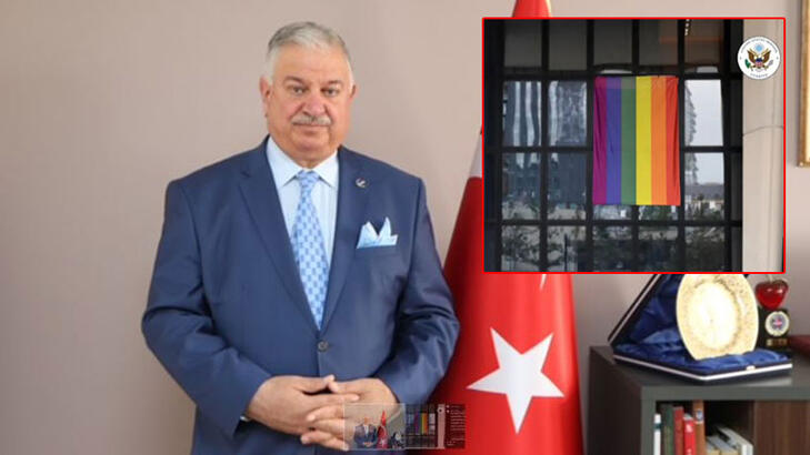 ABD Büyükelçiliği’ne LGBT bayrağı asılmasına Yeniden Refah’tan tepki