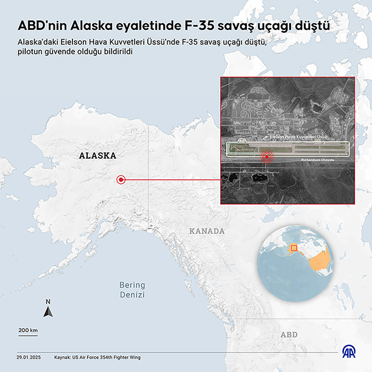 ABD’nin Alaska eyaletinde F-35 savaş uçağı düştü