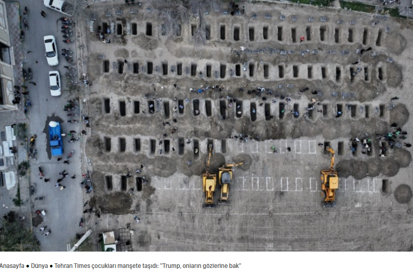 Tehran Times çocukları manşete taşıdı: ”Trump, onların gözlerine bak”